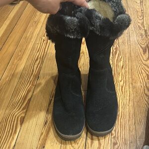 Remonte Black Winter Rain Boots with Fur Trim